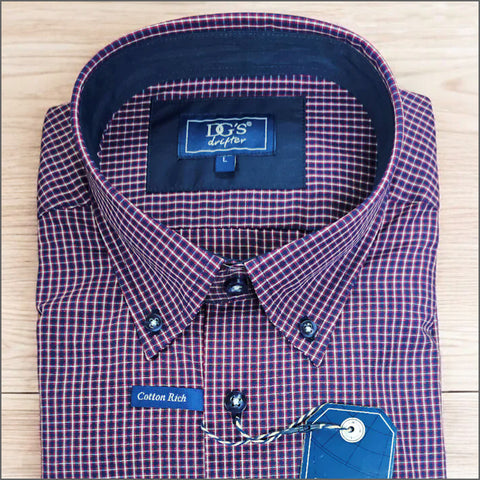 Dg's Wine Check Short Sleeve Shirt=