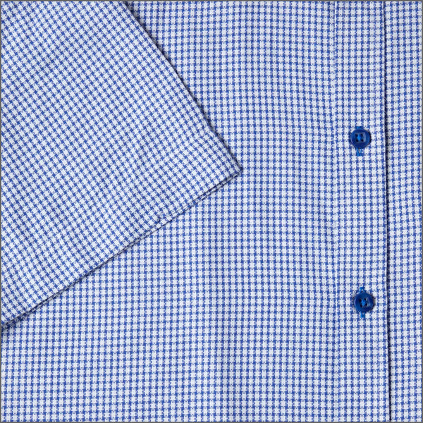 Dg's Mid Blue Check Short sleeve Shirt=