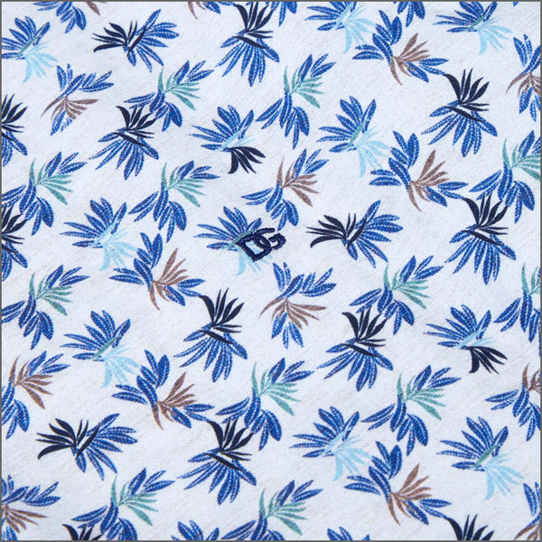 Dg's White With Blue Pattern Short sleeve Shirt=