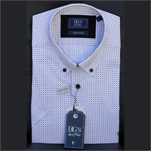 Dg's White With Black Dots Short sleeve Shirt=