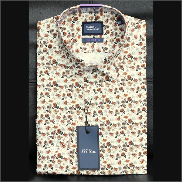 Daniel Graham Giovanni LS Cream Pattern Shirtª.