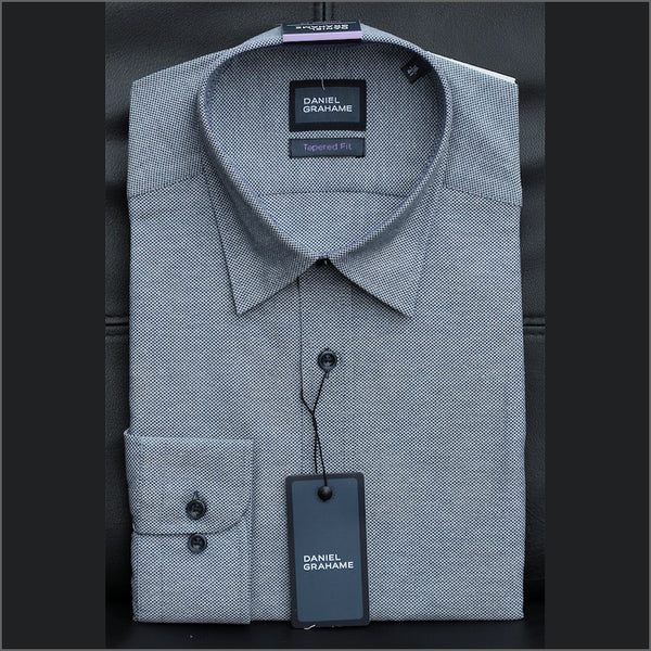 Daniel Graham Ivano LS Grey & Navy Pattern Shirtª.