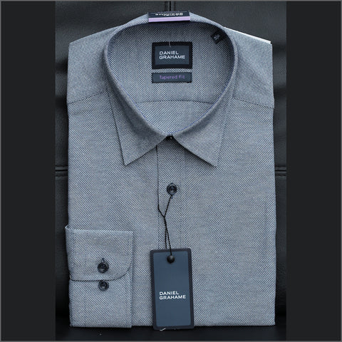 Daniel Graham Ivano LS Grey & Navy Pattern Shirtª.