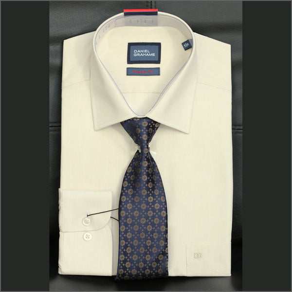 Daniel Graham Gordon LS Beige Pattern Shirtª.