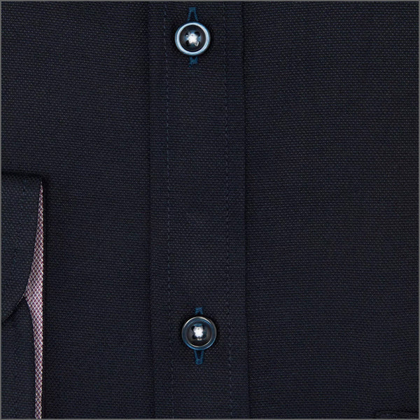 Daniel Grahame Ivano Tapered Fit Navy Woven LS Shirt=