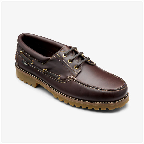 Loake 523 Dark Brown Waxy Leather Boat Shoeª