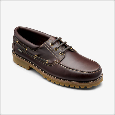 Loake 523 Dark Brown Waxy Leather Boat Shoeª