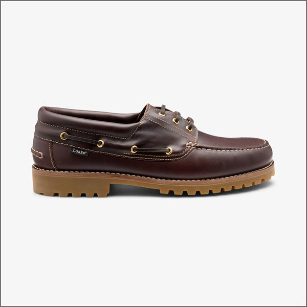 Loake 523 Dark Brown Waxy Leather Boat Shoeª
