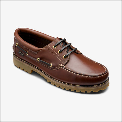 Loake 523 Brown Waxy Leather Boat Shoeª
