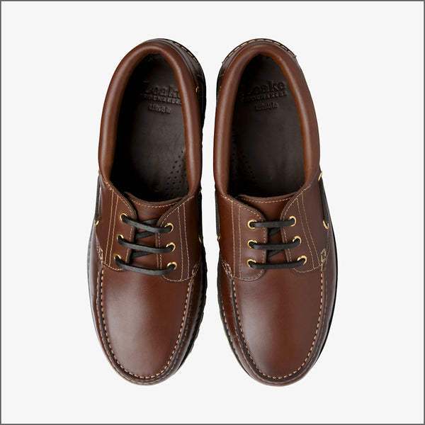 Loake 523 Brown Waxy Leather Boat Shoeª