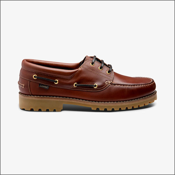 Loake 523 Brown Waxy Leather Boat Shoeª