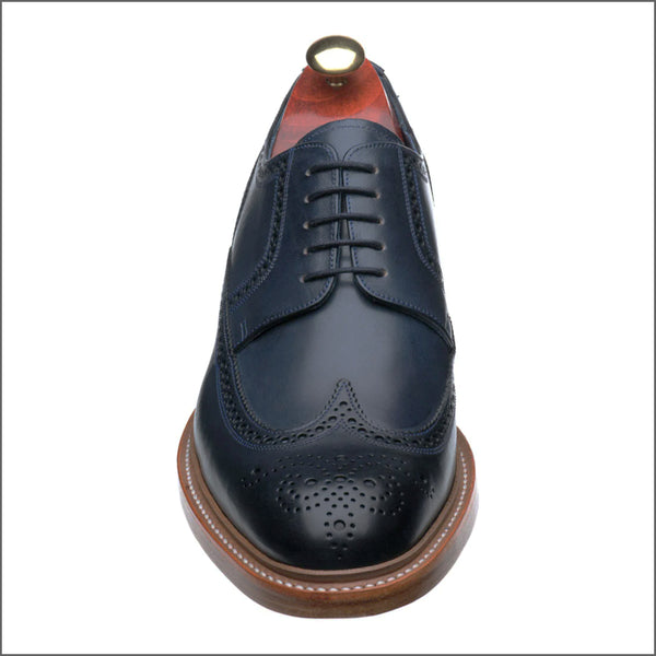 Barker Bailey Navy Hand Painted Derby Wingtip Brogue Size 9 Onlyº