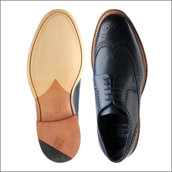 Barker Bailey Navy Hand Painted Derby Wingtip Brogue Size 9 Onlyº