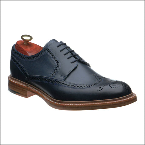 Barker Bailey Navy Hand Painted Derby Wingtip Brogueº