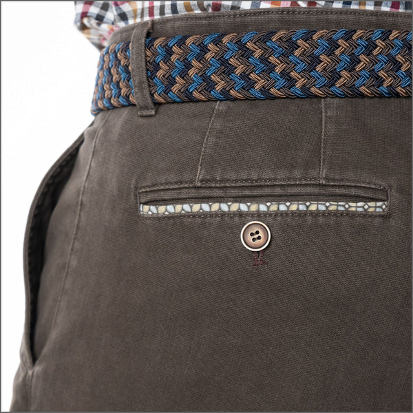 Gurteen Baldock Suede Pick And Pick Stretch Cotton Chino Trouser,