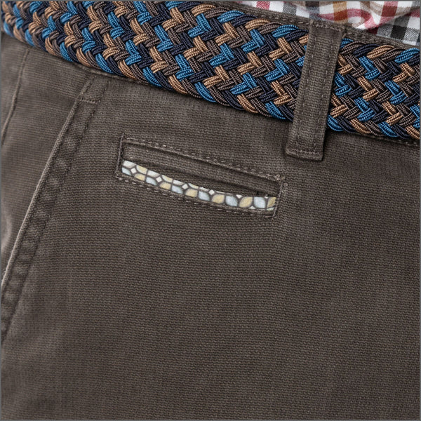 Gurteen Baldock Suede Pick And Pick Stretch Cotton Chino Trouser,
