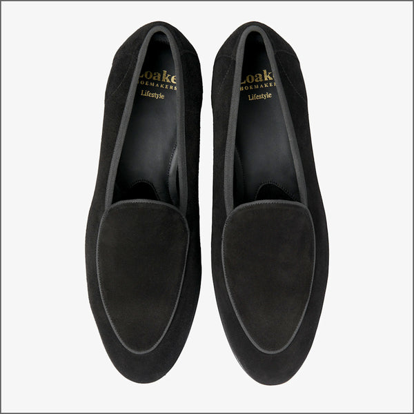 Loake Belgrave Black Calf Suede~