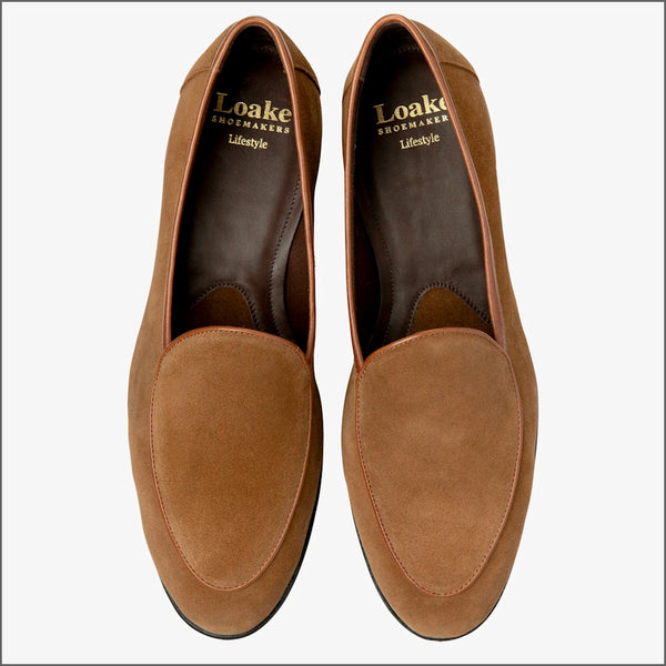 Loake Belgrave Chestnut Brown Calf Suede~