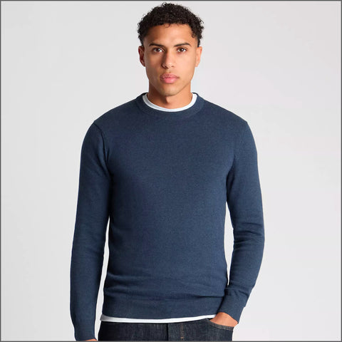 Remus Uomo Blue Long Sleeve Crew Neck Sweater~