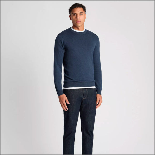 Remus Uomo Blue Long Sleeve Crew Neck Sweater~