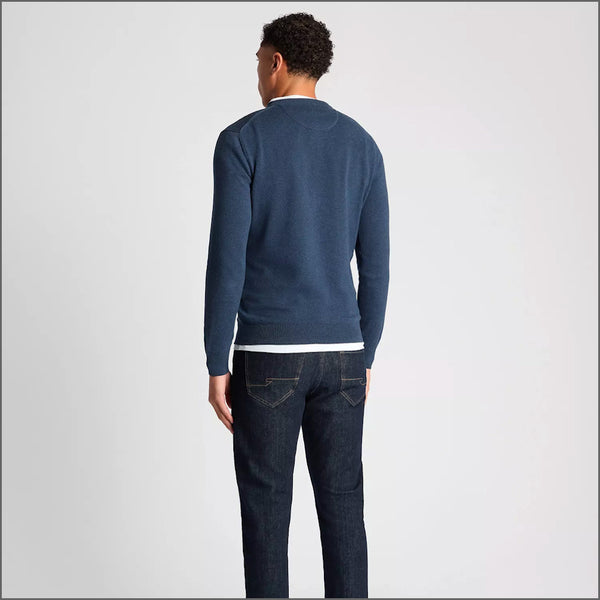 Remus Uomo Blue Long Sleeve Crew Neck Sweater~