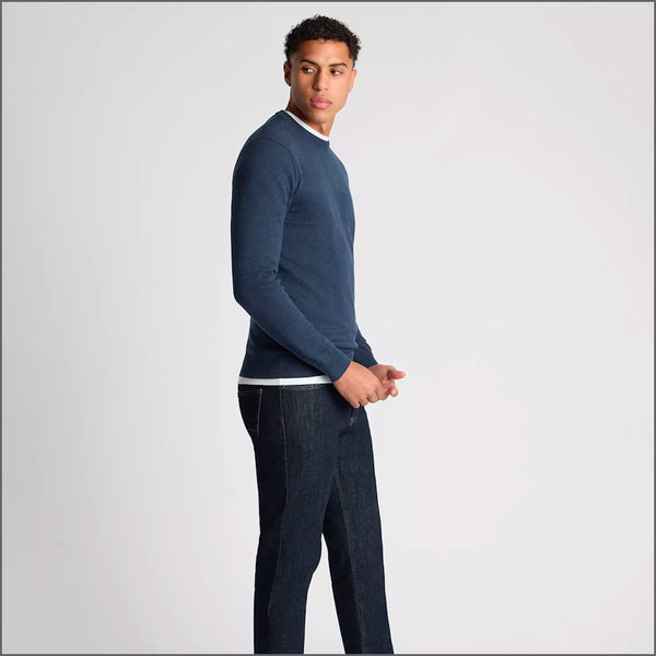 Remus Uomo Blue Long Sleeve Crew Neck Sweater~