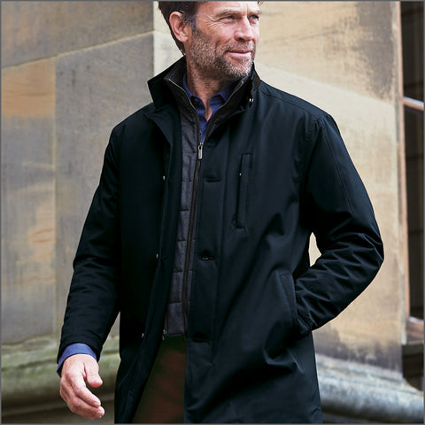 Brook Taverner Bradshaw Navy Shortie Raincoat^^