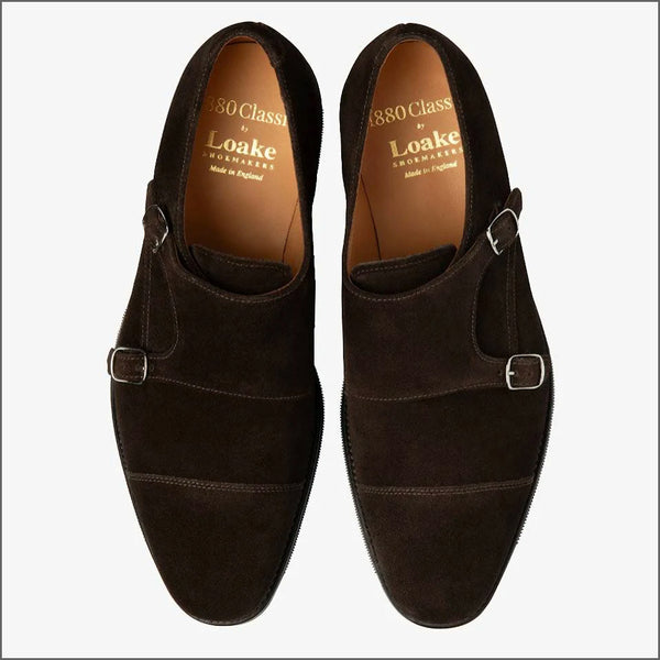 Loake Cannon Dark Brown Suede Buckle Monk Shoe Size 11 Onlyº
