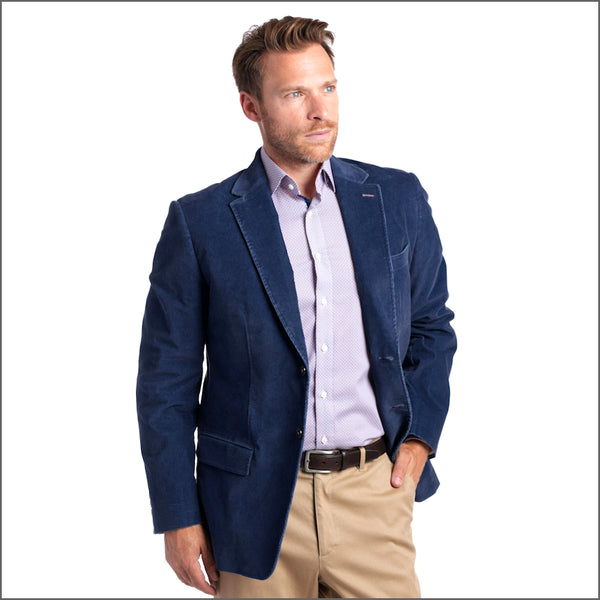 Gurteen Dallow Dark Blue Stretch Cotton Jacket,