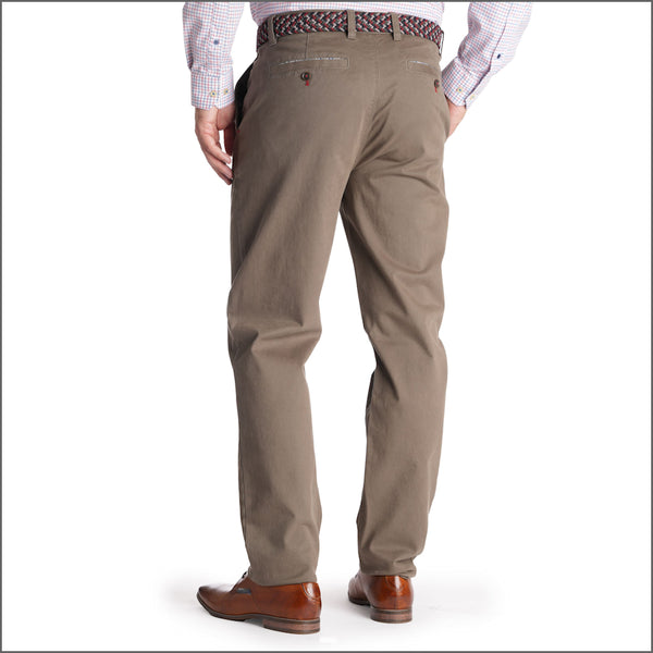 Gurteen Fairfield Stretch Cotton Taupe Chino Trouser,