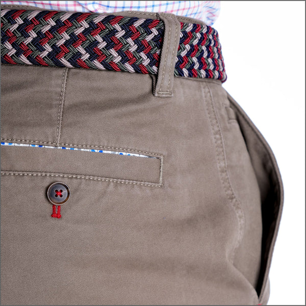 Gurteen Fairfield Stretch Cotton Taupe Chino Trouser,