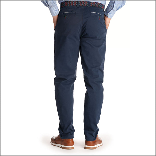 Gurteen Fairfield Stretch Cotton Cobalt Chino Trouser,