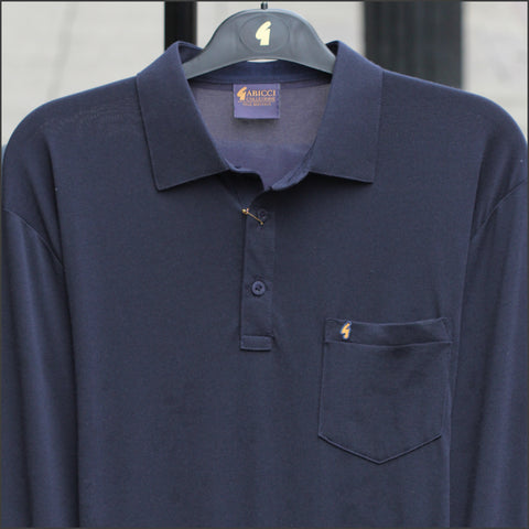 Gabicci Z06 Navy Long Sleeve Polo Top/