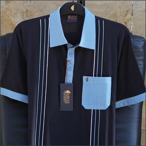 Gabicci X01 Navy Pattern Polo~