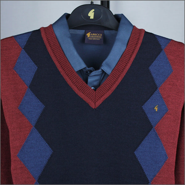 Gabicci M06 Mulberry Patterned V Neckº