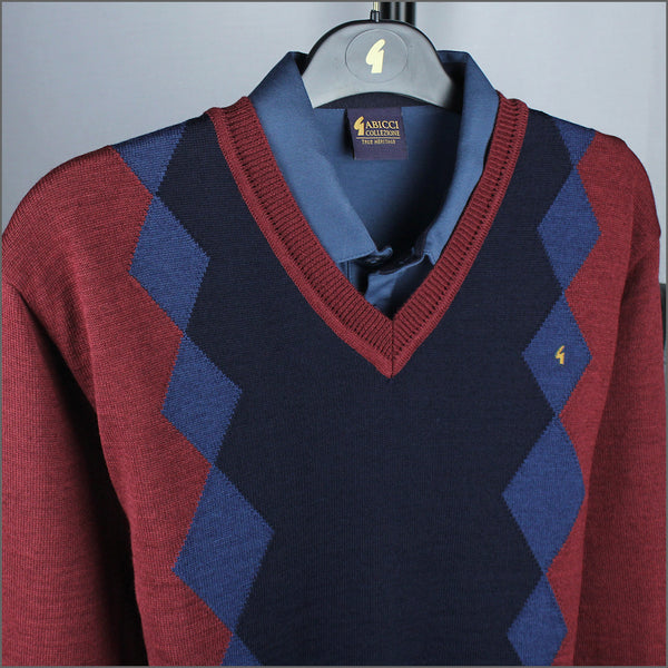 Gabicci M06 Mulberry Patterned V Neckº