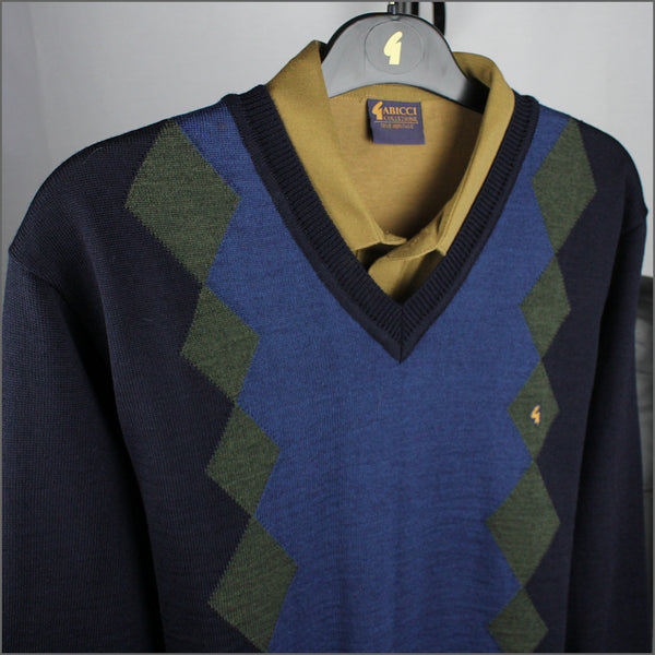 Gabicci M06 Navy Patterned V Neckº