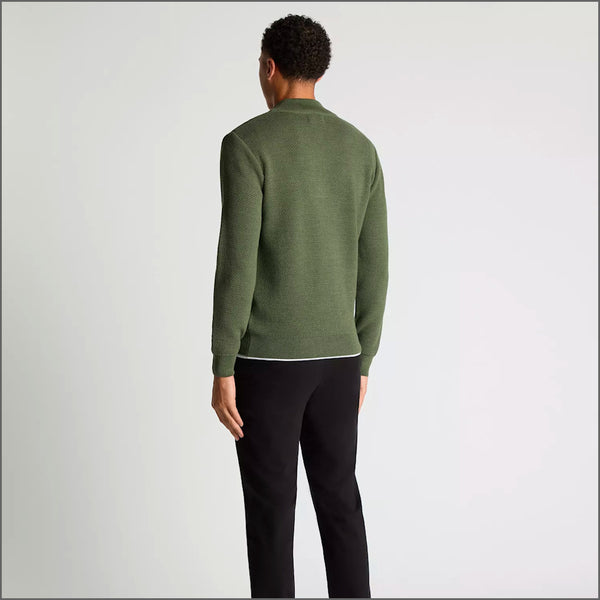 Remus Uomo Green Long Sleeve Half Zip Sweater~