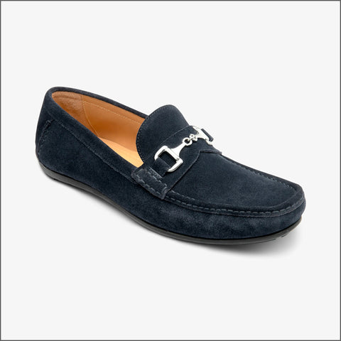 Loake Hawthorn Navy Suede Loafer~