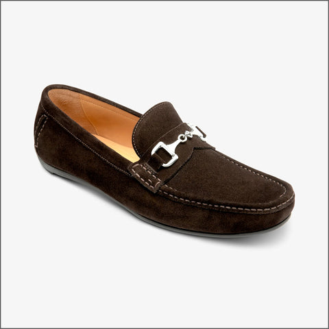 Loake Hawthorn Dark Brown Suede Loafer~