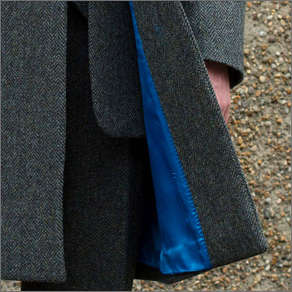 Harris Tweed Blue Heather Herringbone Overcoat*