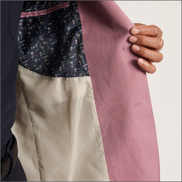 Brook Taverner Hemsworth Pink Washed Cotton Linen Jacket.