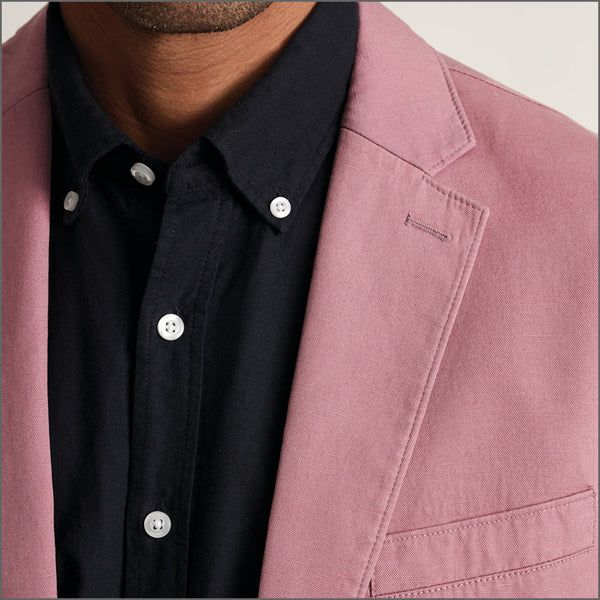 Brook Taverner Hemsworth Pink Washed Cotton Linen Jacket.