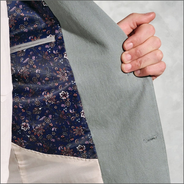 Brook Taverner Hemsworth Sage Washed Cotton Linen Jacket^^