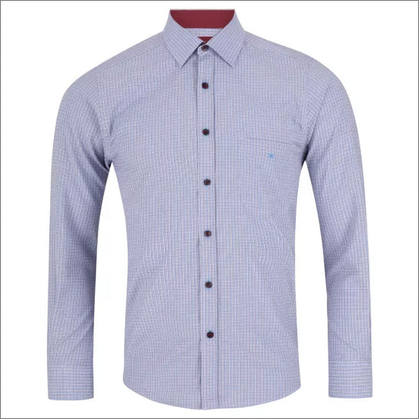 Ivano Fine Blue check LS Shirtª