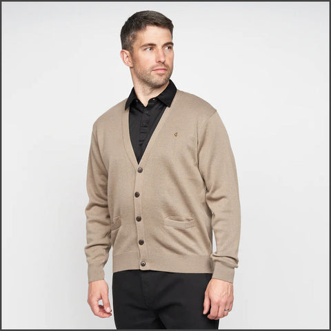 Gabicci Classic K02 Stone Wool Blended Cardigan@