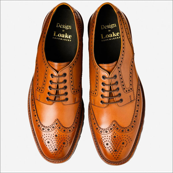 Loake Perseus Tan premium Calf Leather brogue=