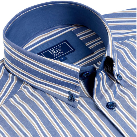 Drifter Geneva Blue Stripe LS Shirt--