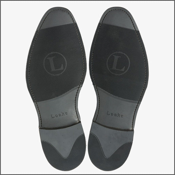 Loake Truman Black Leather Toe Cap=