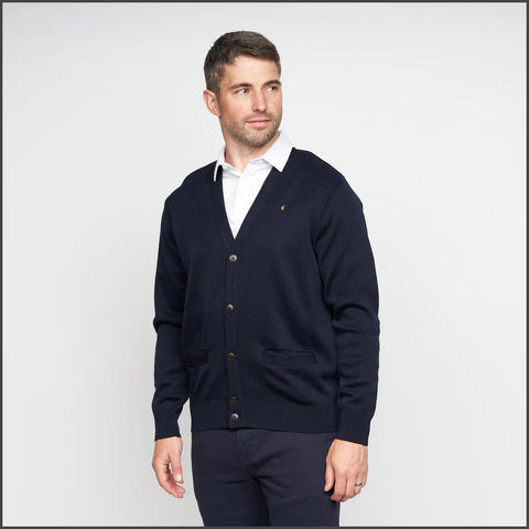 Gabicci  Classic K02 Navy Wool Blended Cardigan@